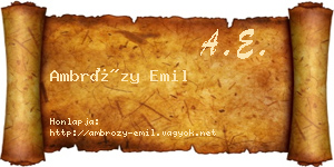 Ambrózy Emil névjegykártya