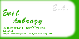 emil ambrozy business card